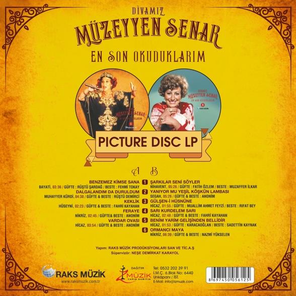 Müzeyyen Senar -  En Son Okuduklarım / Diva'mız (Picture Disc) - Plak 