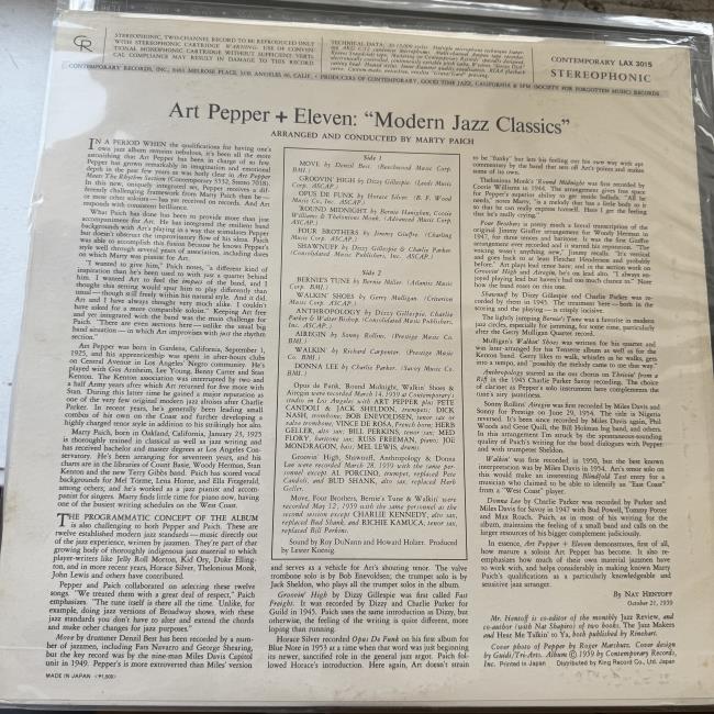 Art Pepper – Art Pepper + Eleven (Modern Jazz Classics)
