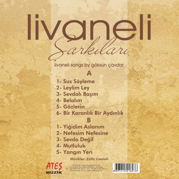 Göksun Çavdar - Livaneli Şarkıları (Enstrumantal) - Plak 