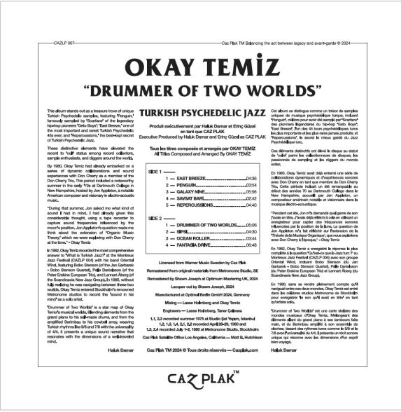 Okay Temiz - Drummer of Two Worlds  (Reissue - Avrupa Edisyonu) - Plak 