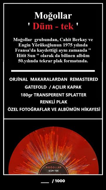 Moğollar -  Düm Tek (Splatter Renkli Plak) - Plak 